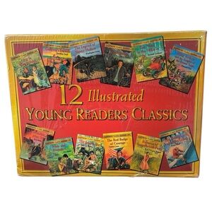 Vintage Set of 12 Illustrated Young Readers Classics‎ Books NEW